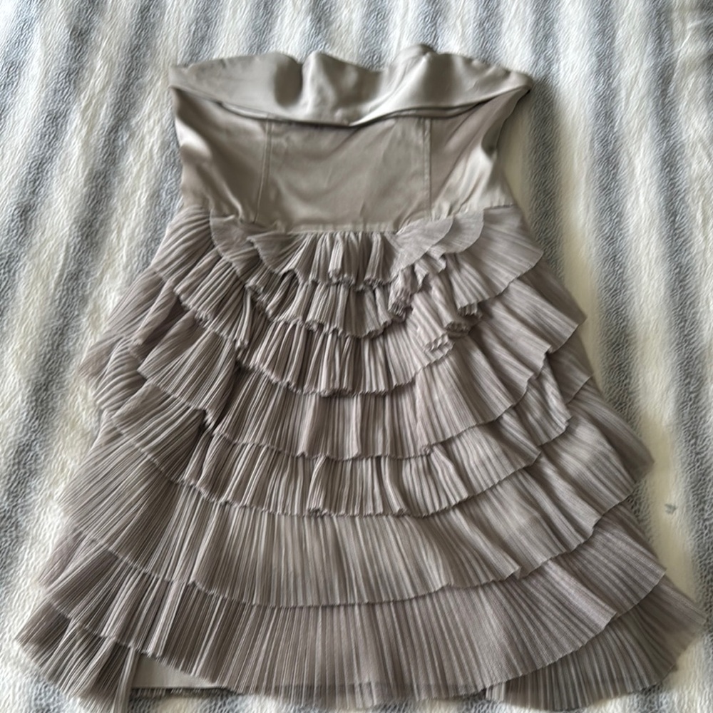 Elegant Strapless Ruffled Dress BCBG